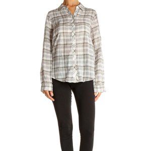 Joie Beige Checkered All Day Wear Shirt